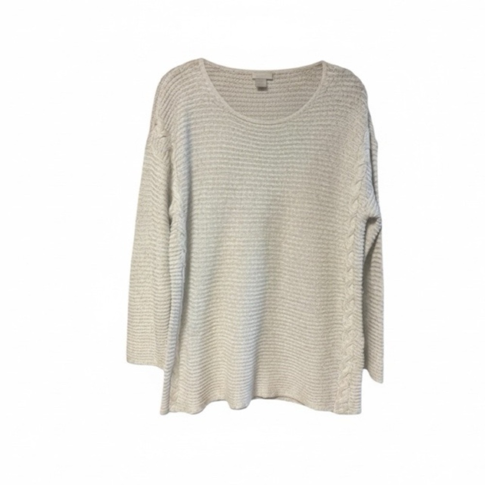 Chico’s Sparkling Cable Knit Pullover Sweater - image 1